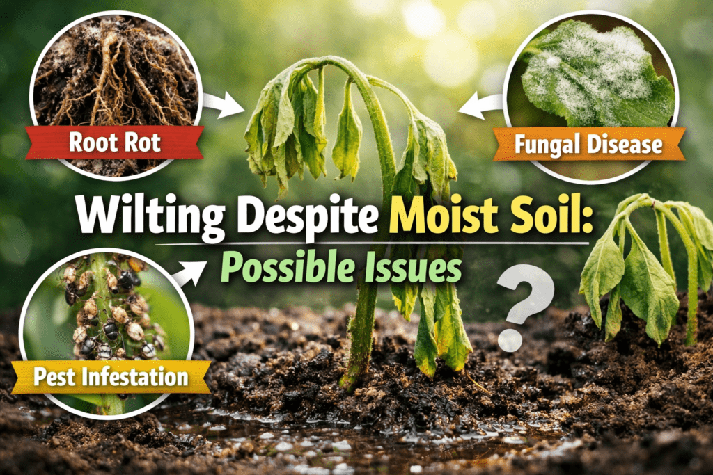 wilting despite moist soil: possible issues