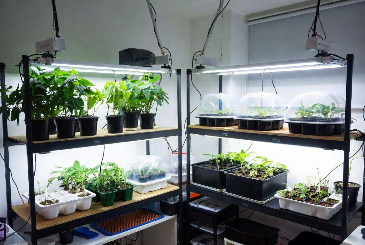 Professional propagation station setup for mother plant and clone care