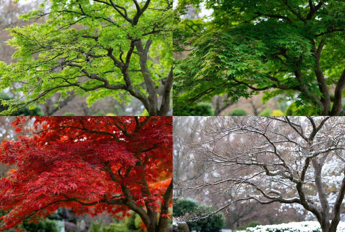 apanese maple tree through all four seasons for year-round plant care calendar