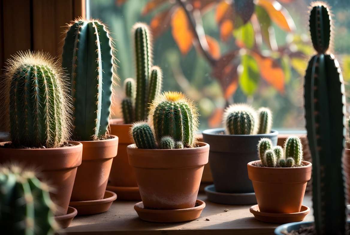 Cacti preparing for fall dormancy with reduced watering