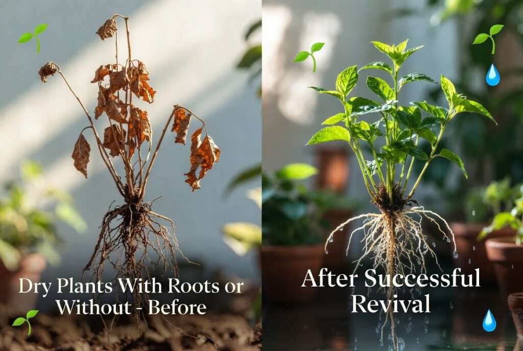 dry plants with roots or without