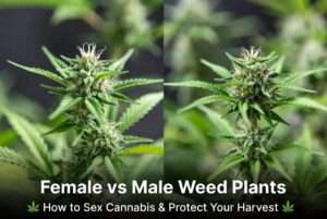female and male weed plants