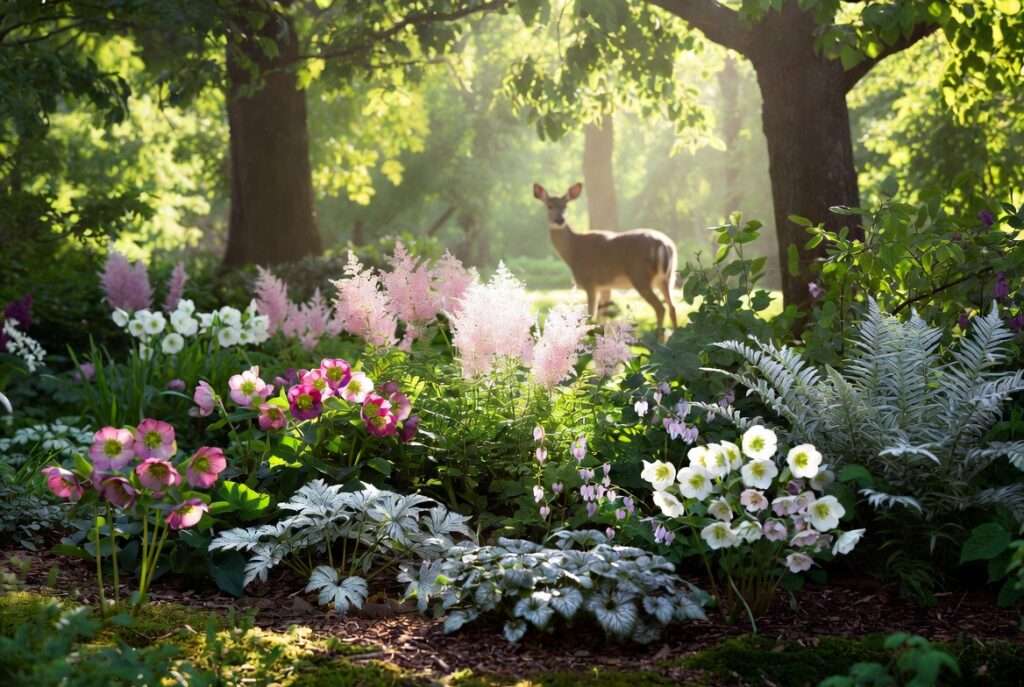 plants deer resistant shade