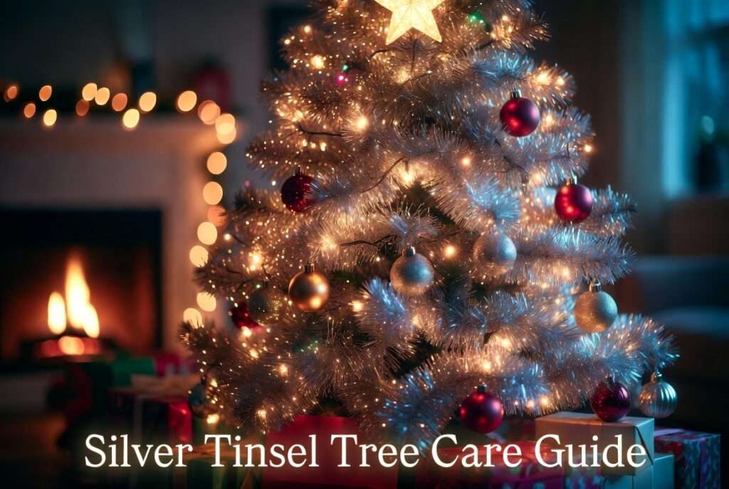 silver tinsel tree