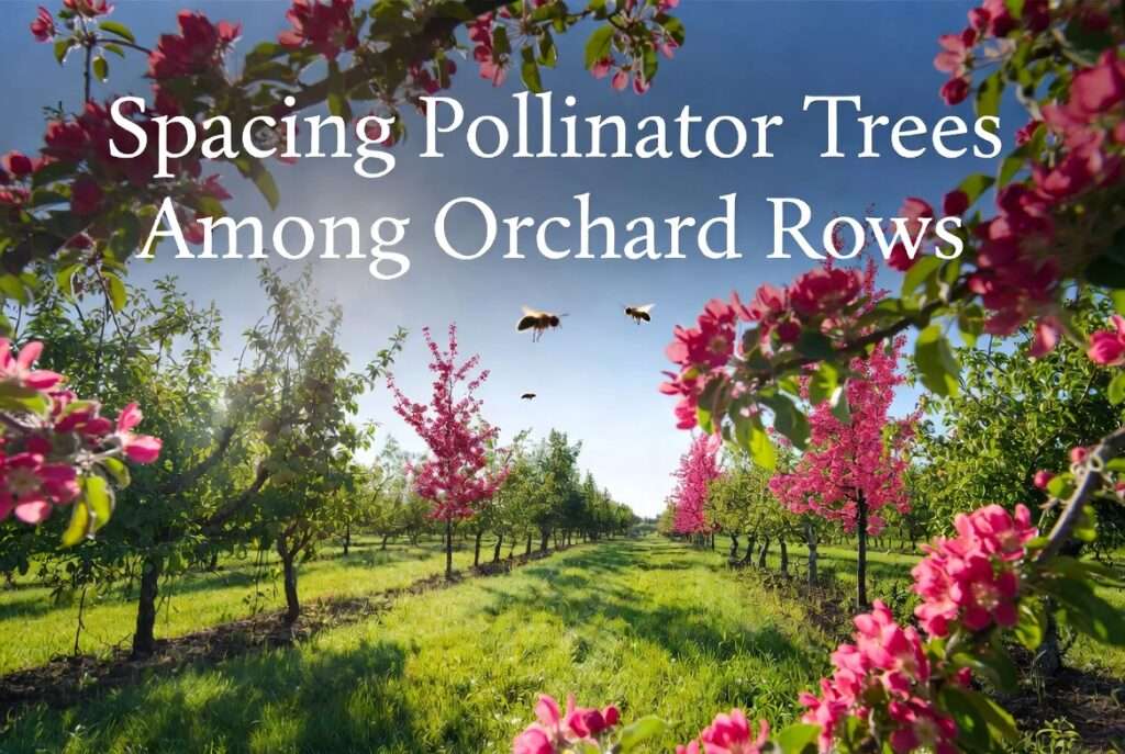 spacing pollinator trees among orchard rows