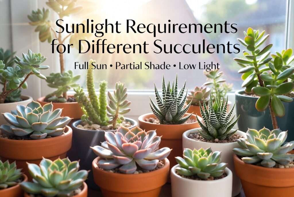 sunlight requirements for different succulents
