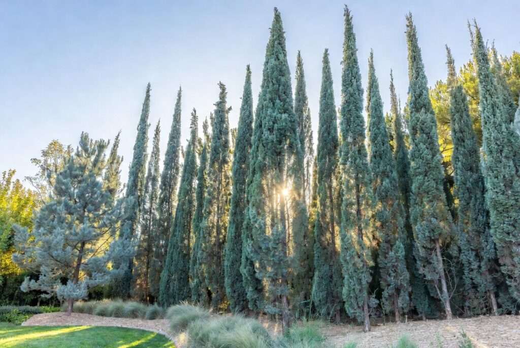 tall thin pine trees