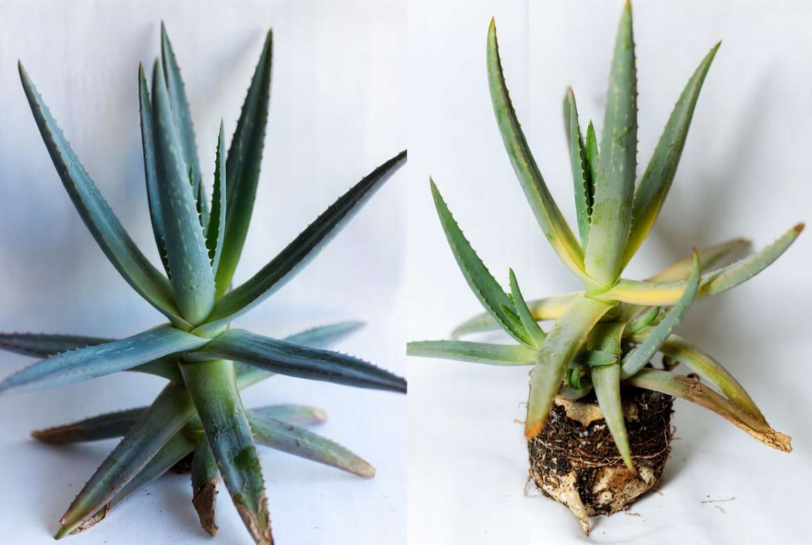 Common Blue Elf Aloe plant problems including overwatering and root ro