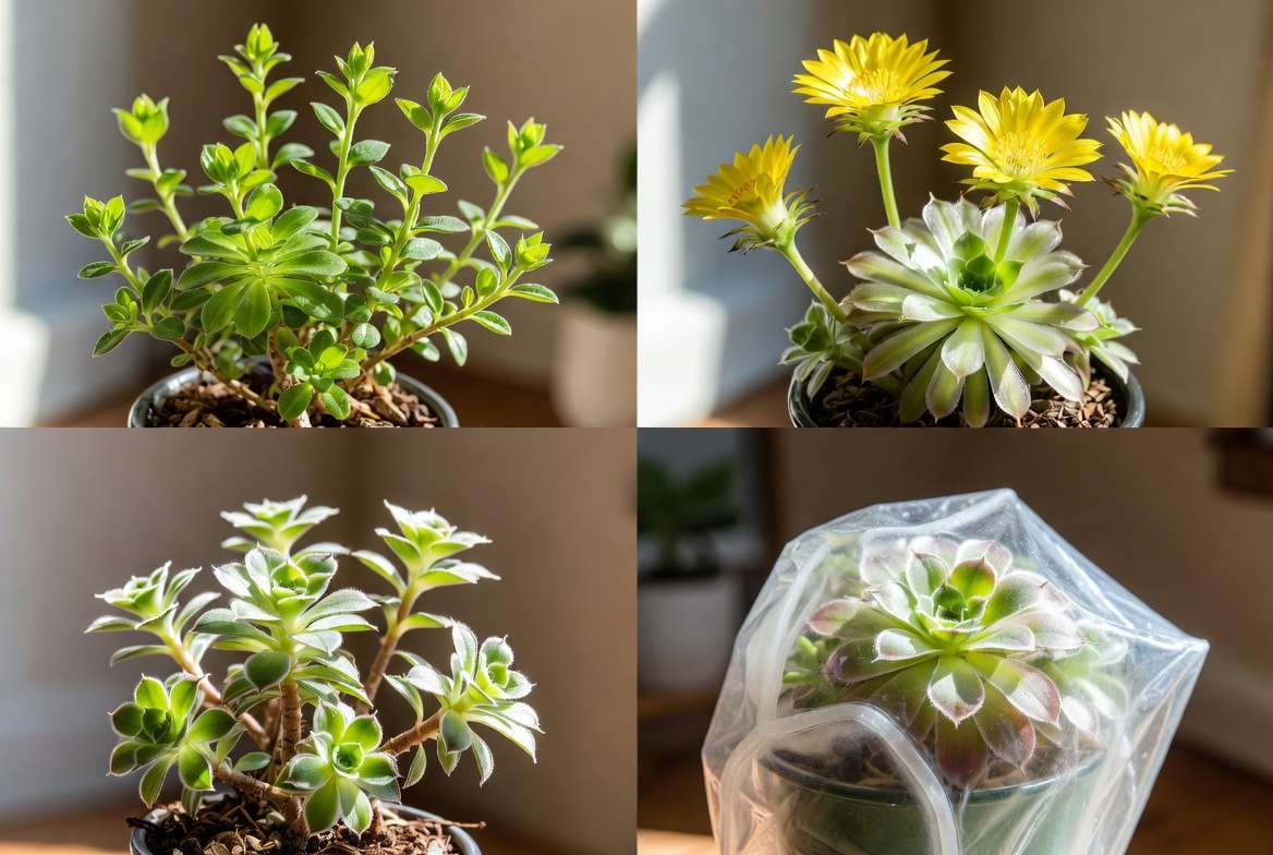 Seasonal care guide for ice succulent plant throughout the year