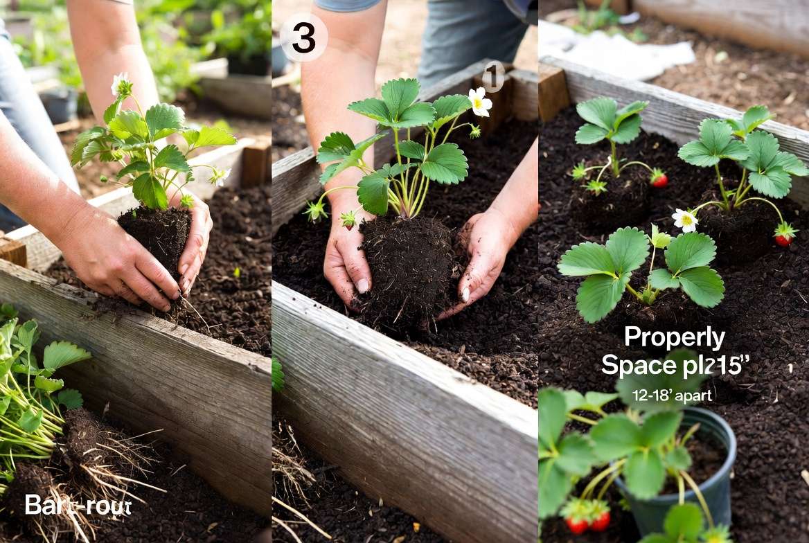 How to properly plant ever bearing strawberry plants in raised beds