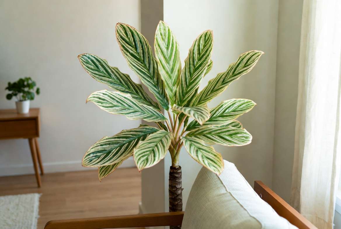 Massangeana Cane Plant styled in modern living room