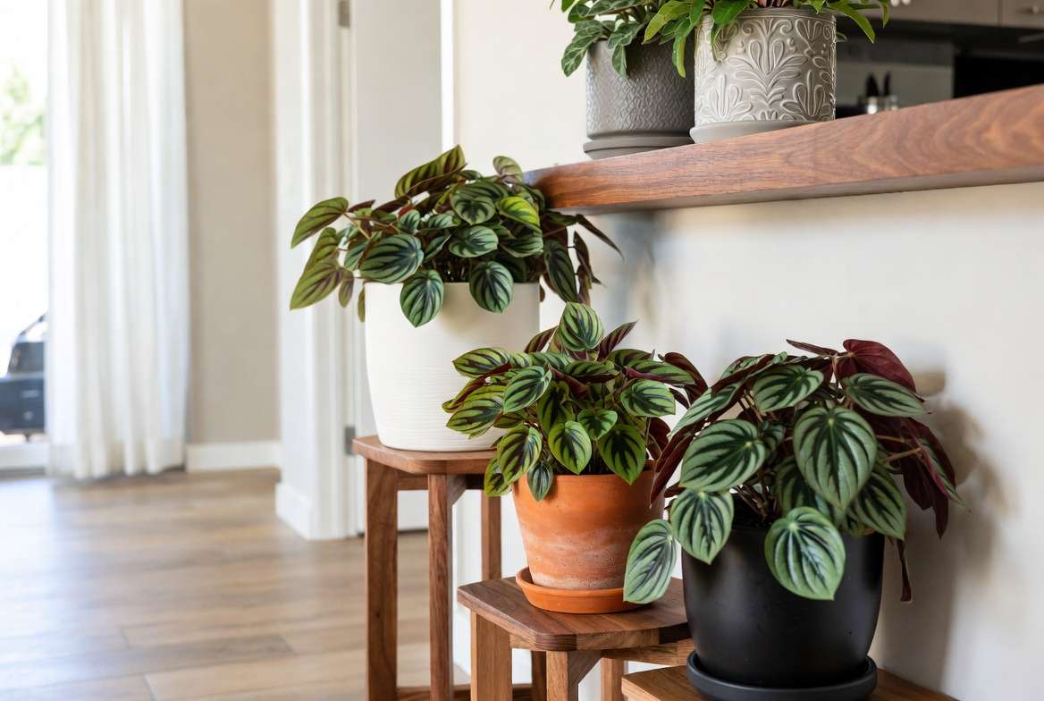 Stylish indoor display ideas with beautiful Watermelon Peperomia plants