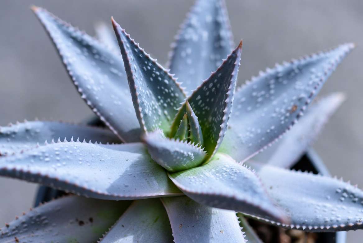 Blue Elf Aloe plant showing its distinctive blue-gray foliage and compact rosette shape
