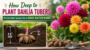how deep to plant dahlia tubers