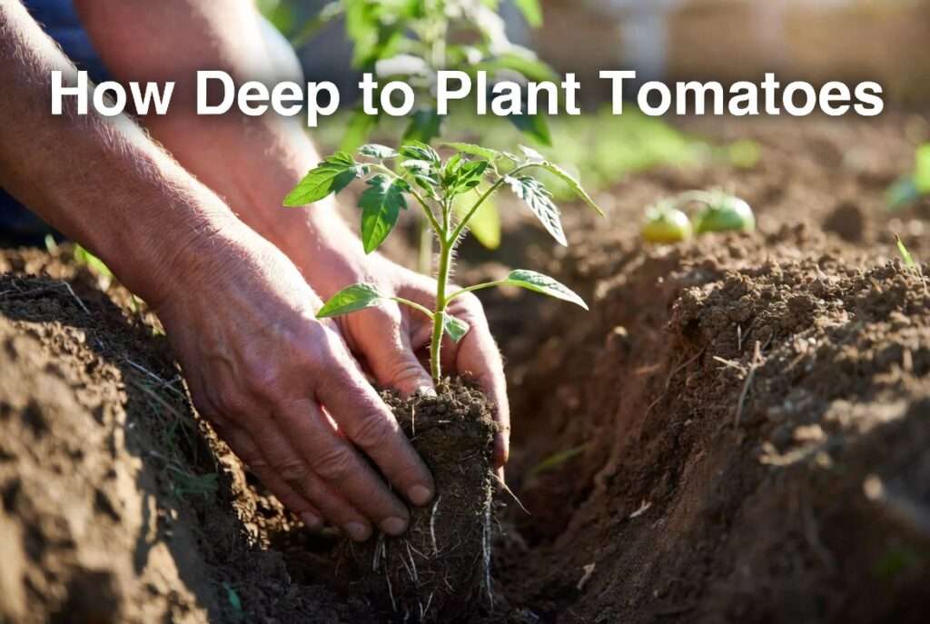 how deep to plant tomatoes