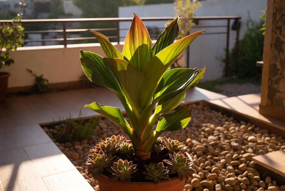 Tall Slipper Plant in creative container garden design