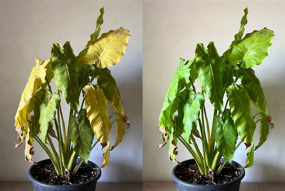 Common big leaves plant problems like yellow leaves and how to fix them