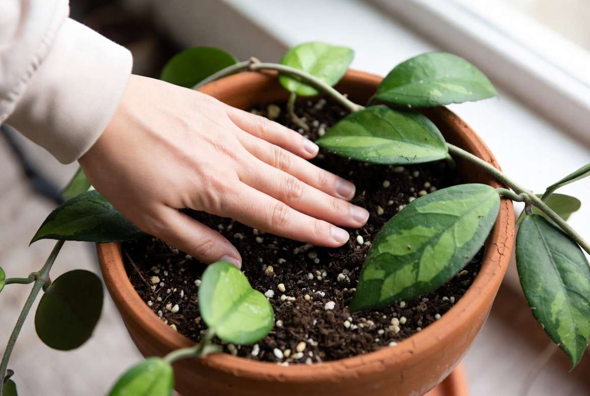 hecking soil moisture for proper Hoya lacunosa watering care