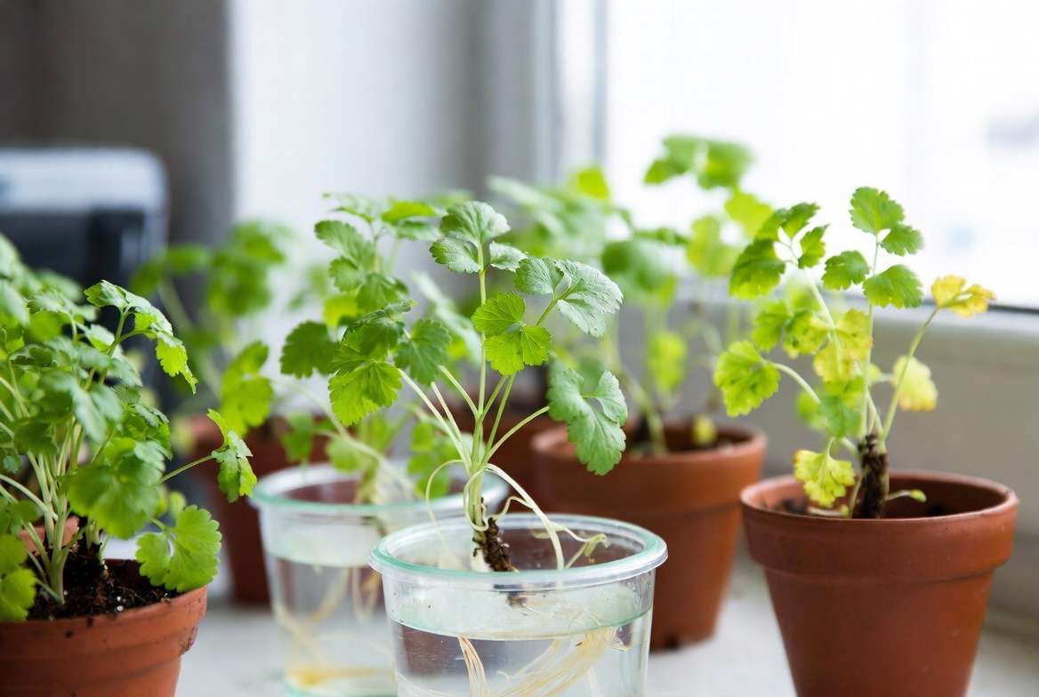 Propagating and growing new Vietnamese coriander plants at home