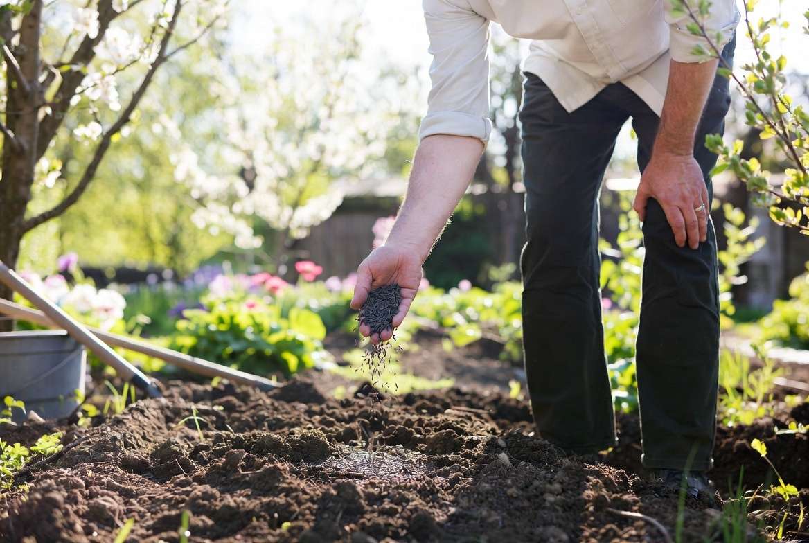 Best time for spring grass planting with fresh seed on soil