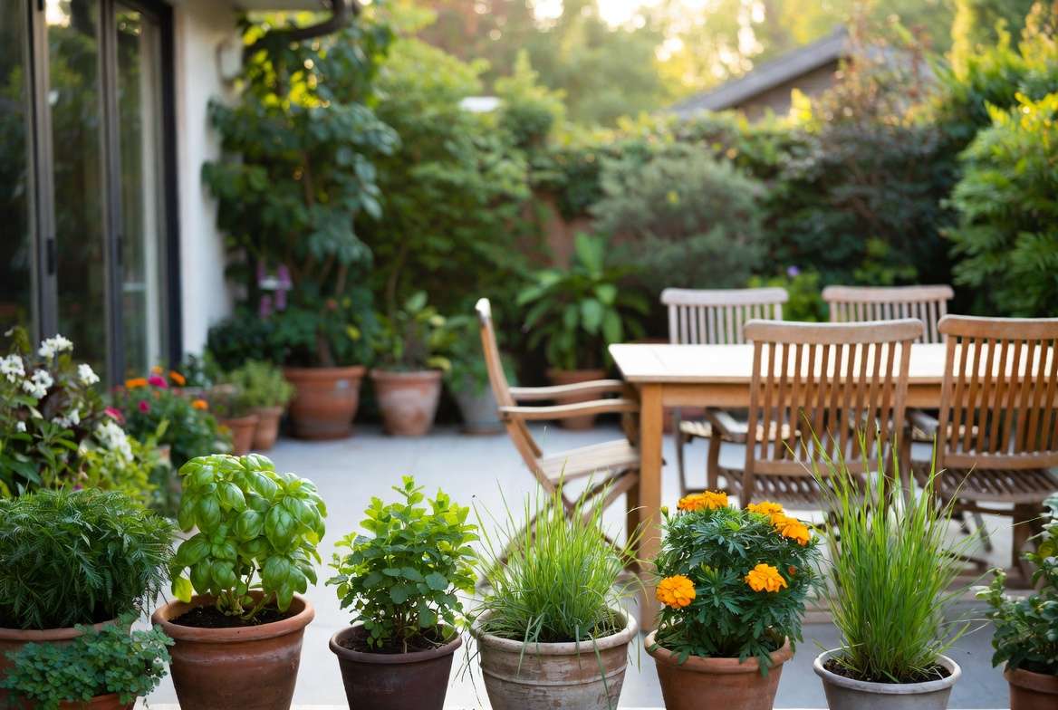 trategic placement of fly repellent plants around patio and entryways