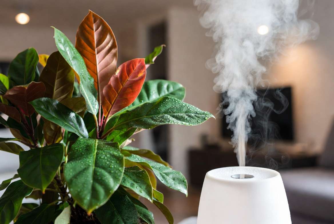 Red and green plant care - maintaining proper humidity with misting and humidifie