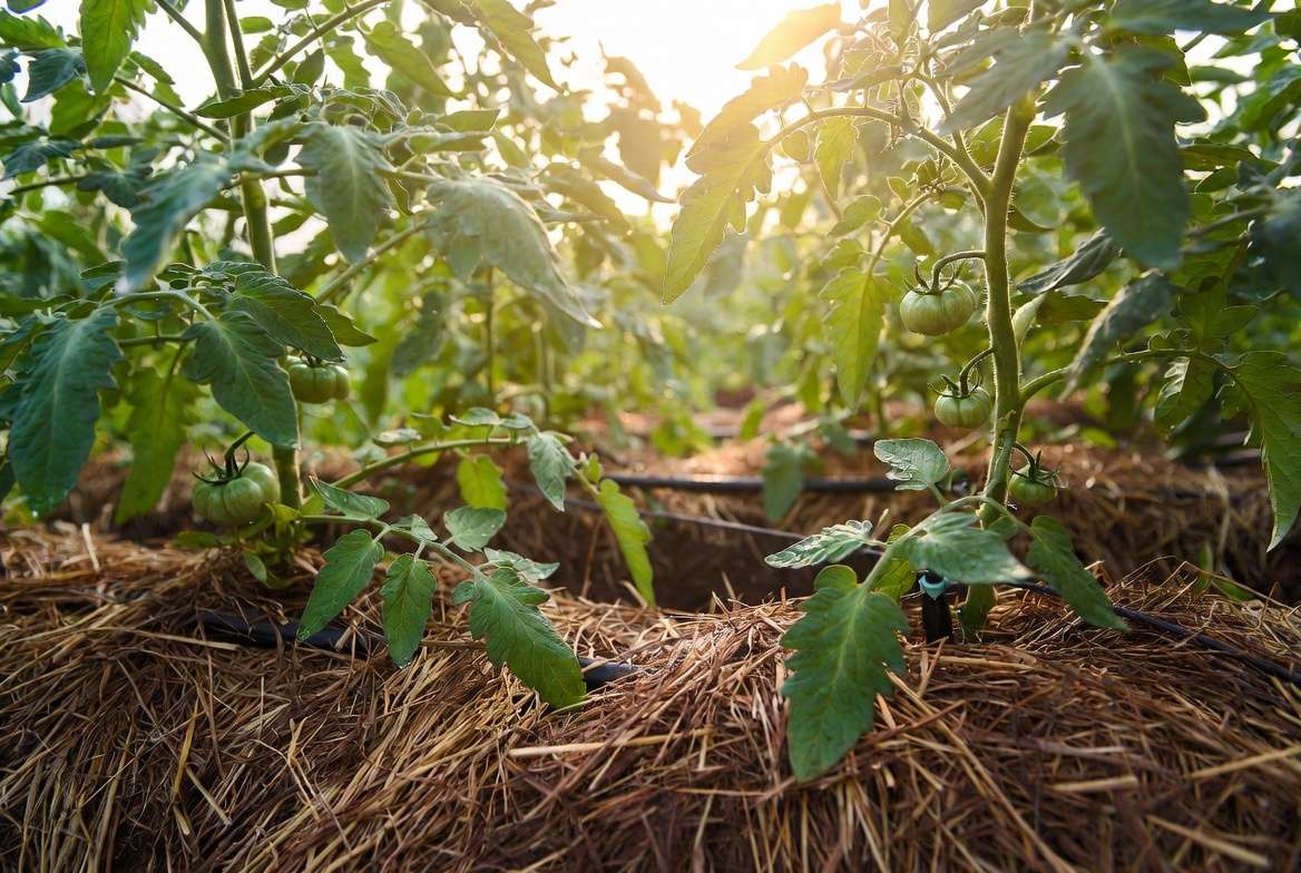 Proper mulching and watering care for thriving seedless tomato plants