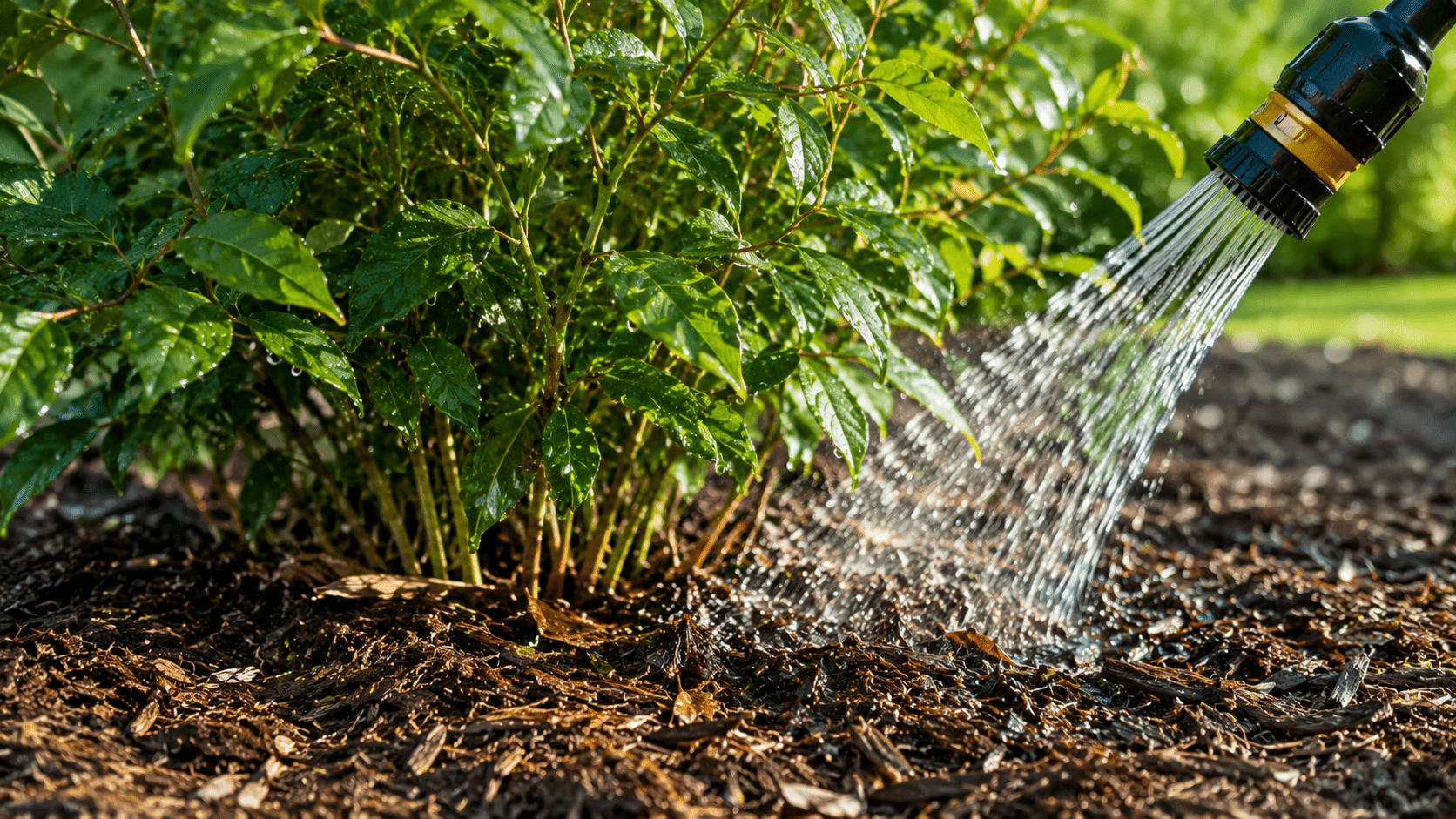 Proper watering and mulching for Nandina Gulf Stream plant