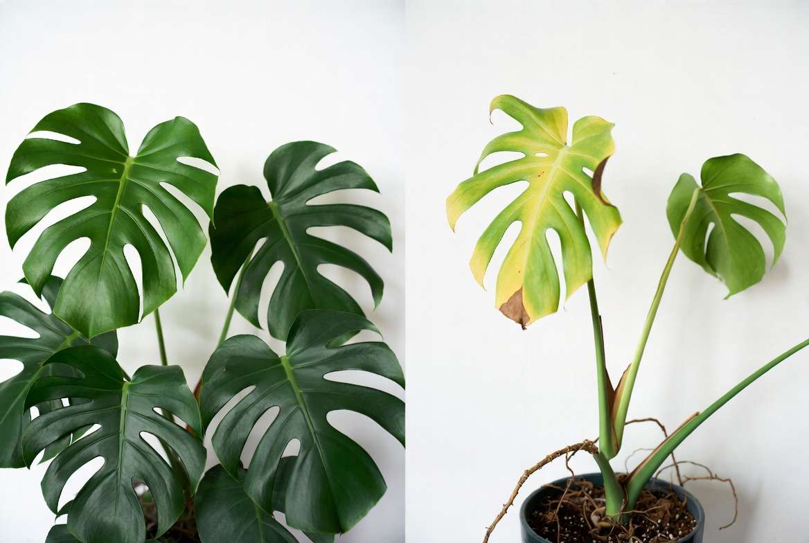 Common problems with modern plants - yellow leaves and brown tips