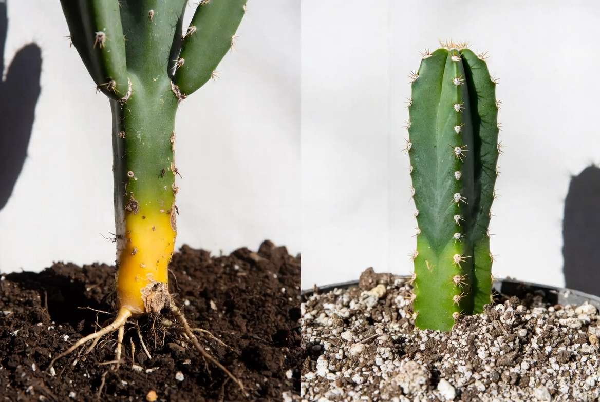 Common cactus repotting mistakes vs correct healthy results