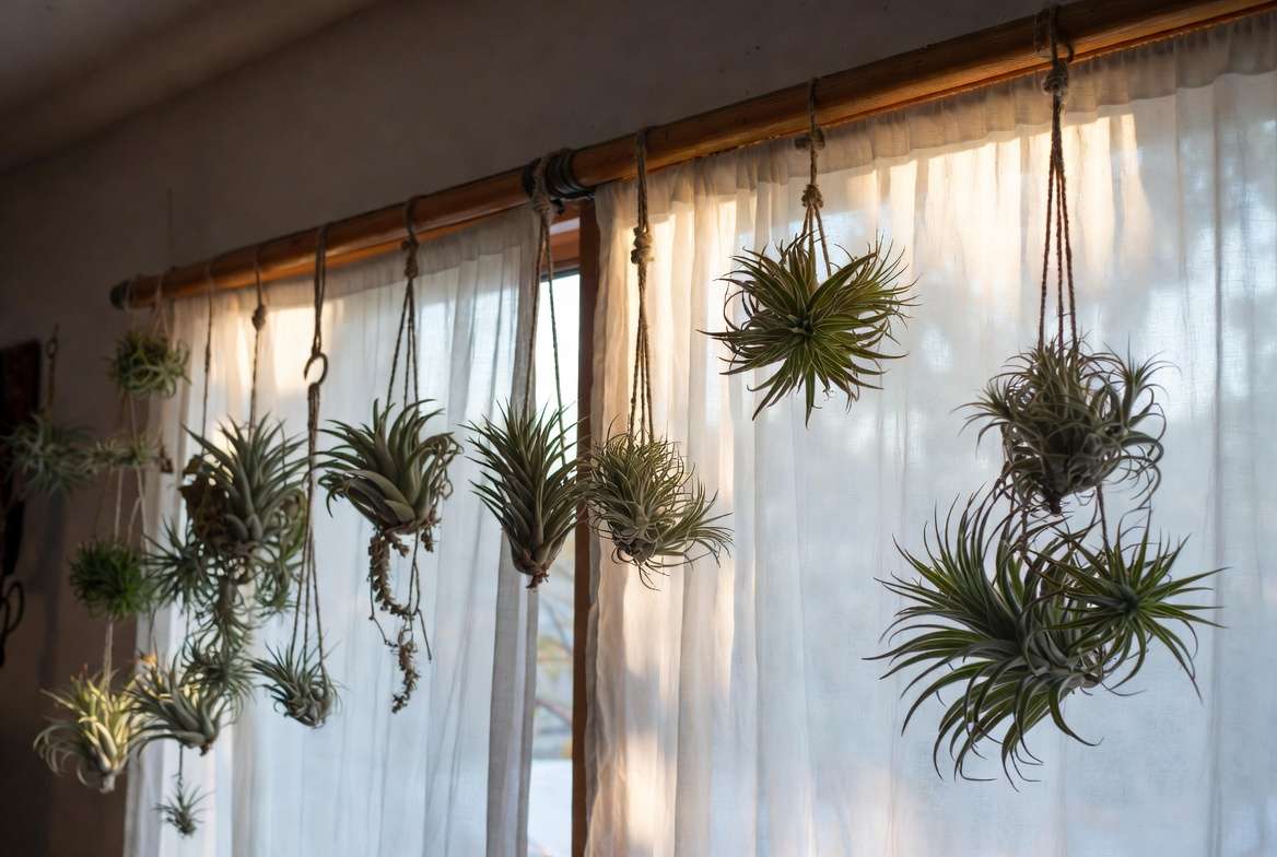 Beautiful hanging air plant display ideas for home decoration