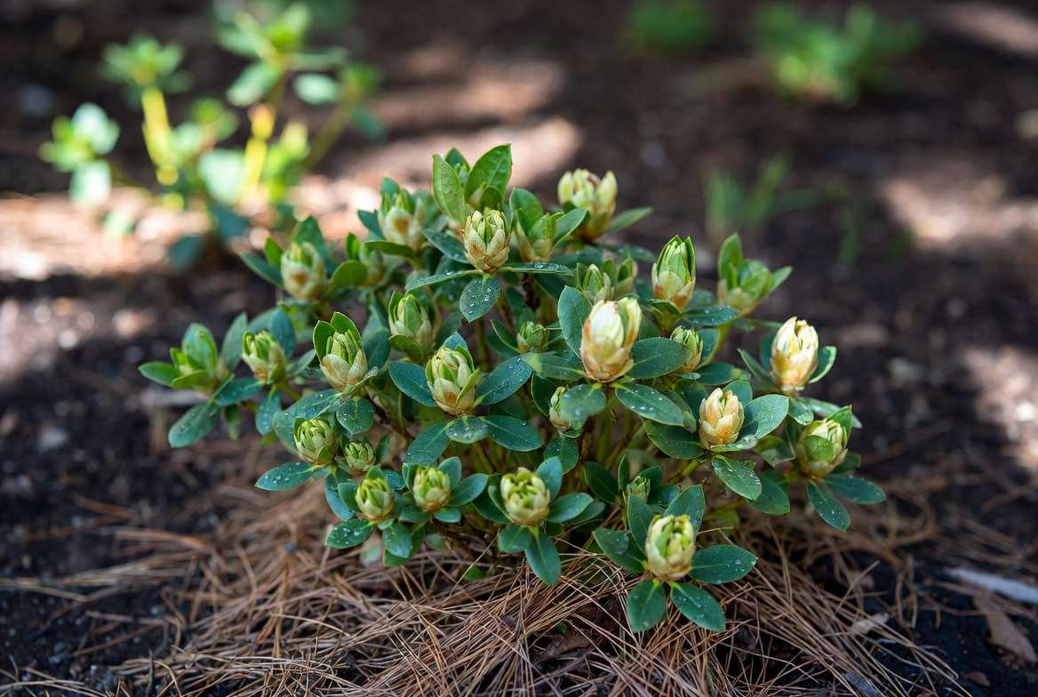 Proper watering and light conditions for healthy miniature rhododendron plants