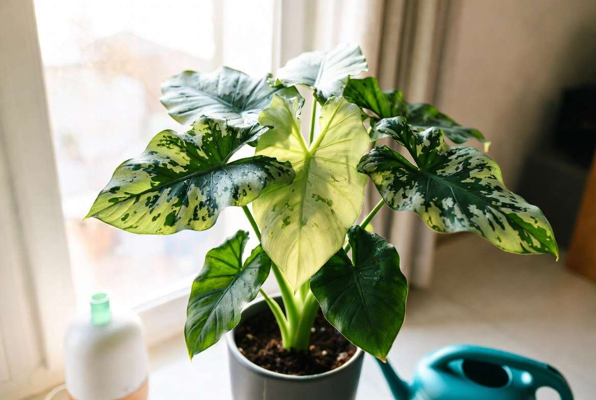 Mojito Elephant Ear plant indoor care with proper light and humidity