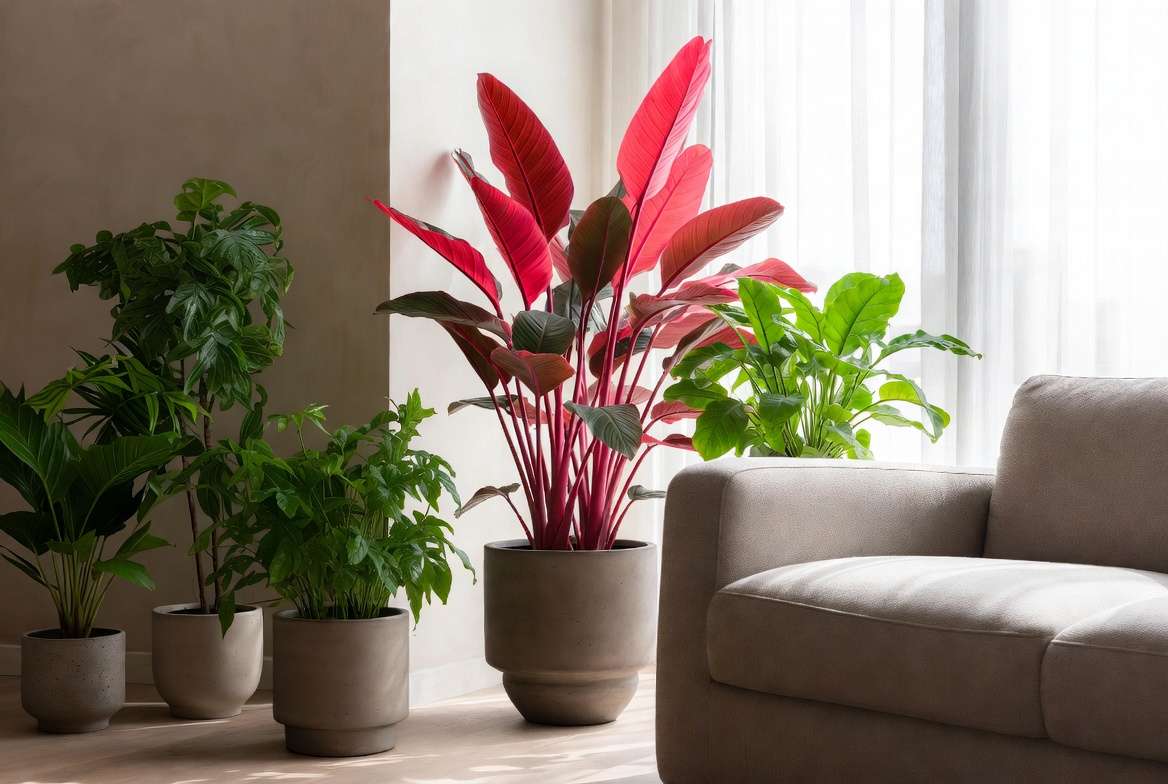 Creative indoor styling and display ideas for red leaves plants