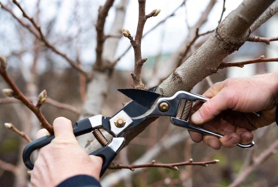 Pruning a dormant Mission fig tree in winter for a heavy harvest