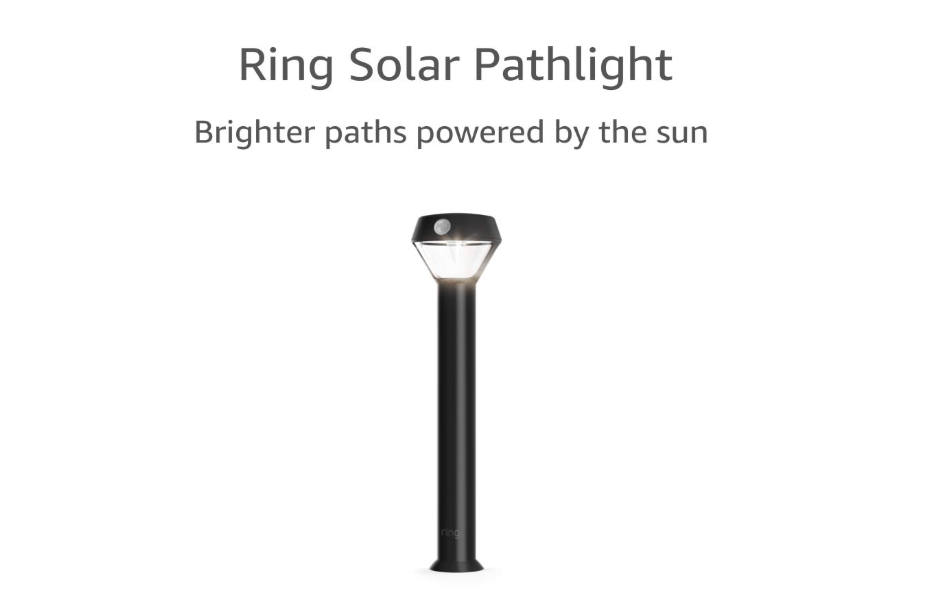 Ring Solar Pathlight — Motion-activated pathlight, bright LEDs, works with Amazon Sidewalk, Black