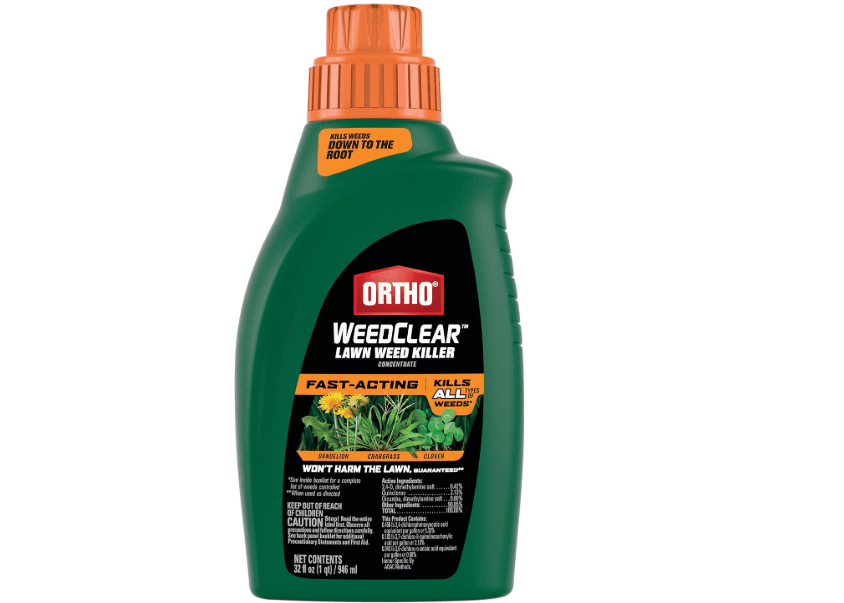 Ortho WeedClear Lawn Weed Killer Concentrate - Weed Killer for Lawns, Kills Crabgrass, Dandelion, Clover, 32 fl. oz
