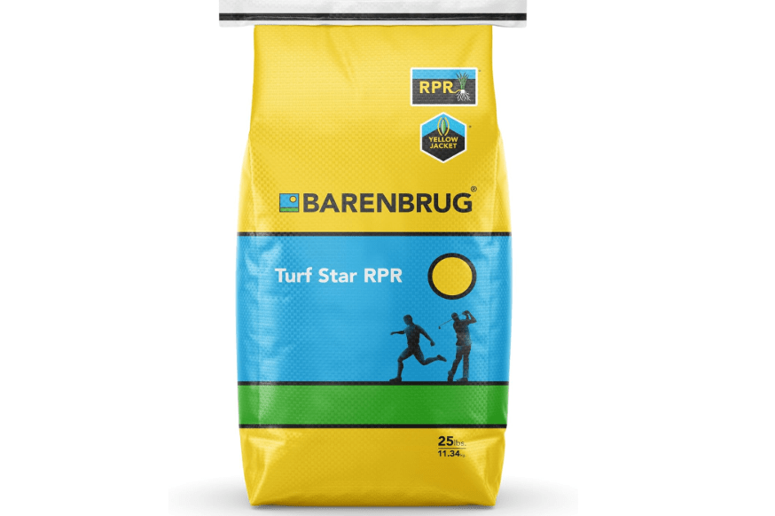 Barenbrug Turf Star Regenerating Perennial Ryegrass Lawn Seed with Yellow Jacket Seed Coating, Fast-Acting Durable Grass Seed Mix for Lawns, 25-lb. Bag