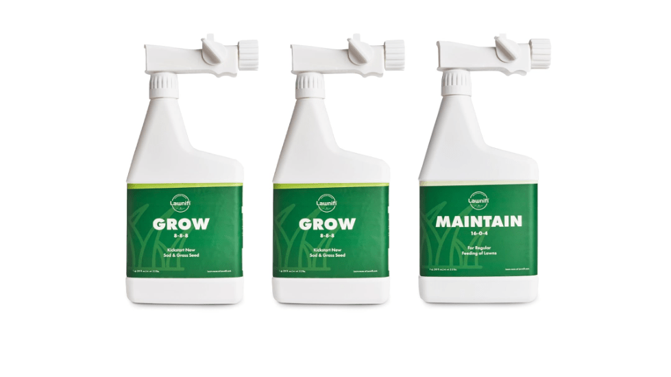 Lawnifi New Lawn Starter Box, 3 Bottles of Liquid Fertilizer - Grow x2, Maintain x