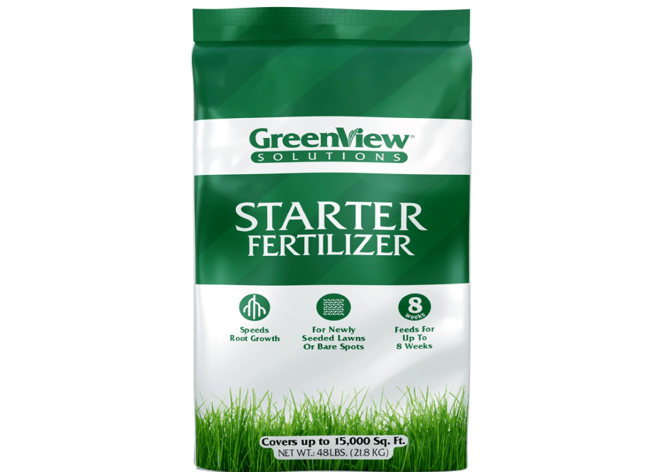 GreenView Solutions Starter Feritlizer 48 lb. Bag, Covers 15,000 sq. ft | 10-18-10 NPK formula - Ideal for newly seeded lawns and bare spots - Feeds