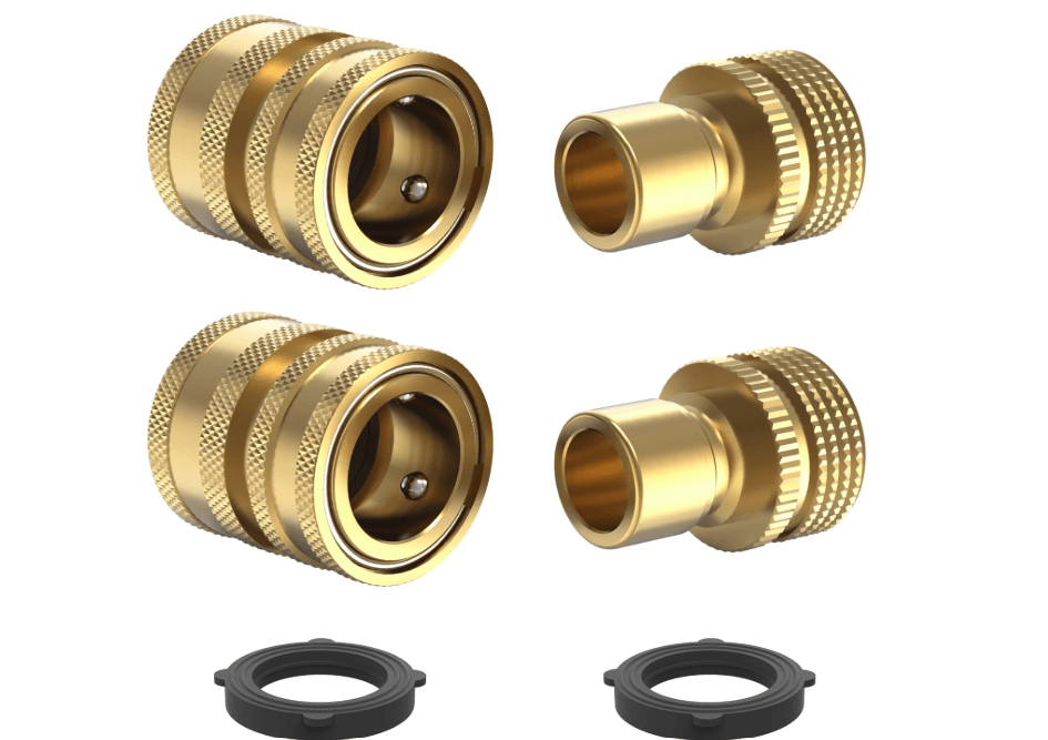 
Twinkle Star Heavy Duty 3/4'' Garden Hose Quick Connect Fittings, 2 Sets | Male and Female Water Hose Quick Connect, Garden Hose Adapter,