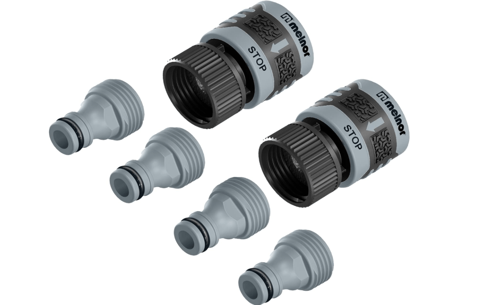 
Melnor 65175AMZ 6 Piece Quick Connect Starter Set Connector Bundle, Product Adapter, Product End Connector, Black