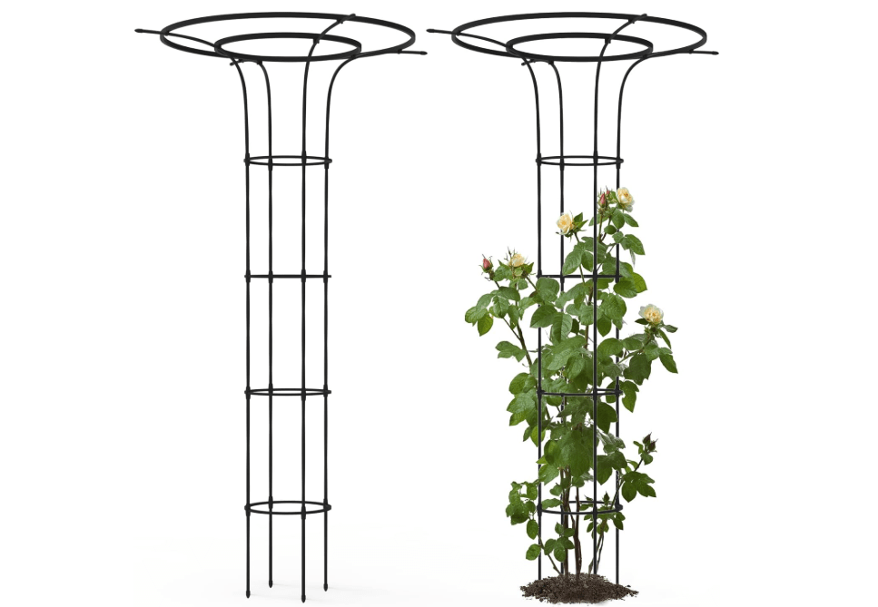 Trellume Trellis for Climbing Plants Outdoor - 69"(H), Expandable and Rust-Proof Metal Plant Support, Mushroom Top Trellis for Climbing Plants