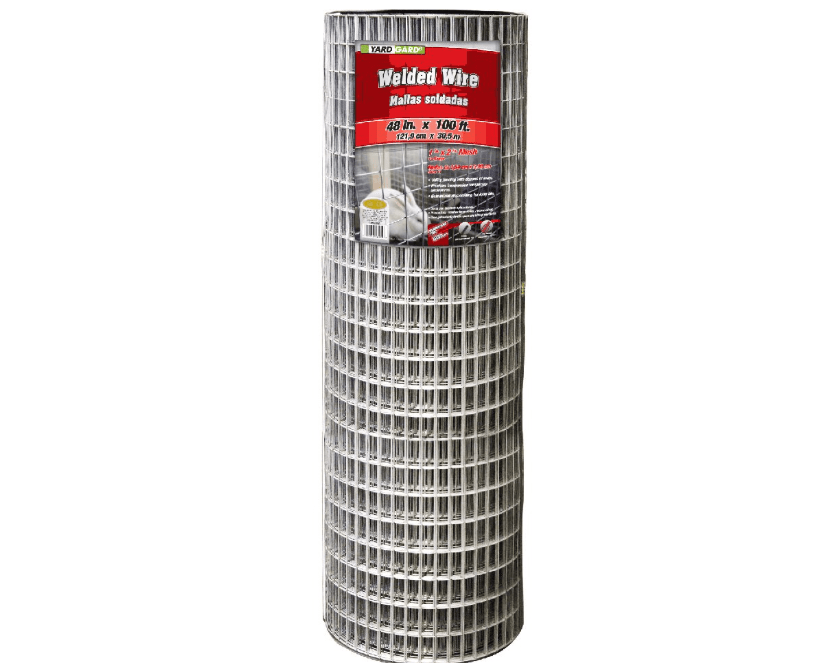 YARDGARD 1 in. x 2 in. Mesh Welded Wire Fence Roll, 48 in. x 100 ft., 14-Gauge Galvanized Steel Fence for Animal Enclosures, Garden Protection