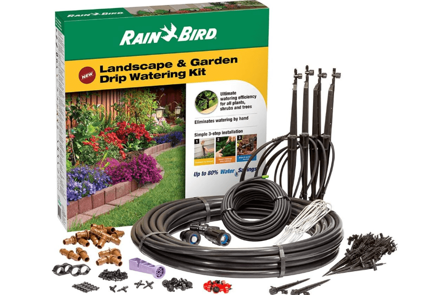 Rain Bird LNDDRIPKIT Drip Irrigation Landscape/Garden Watering Kit with Drippers, Micro-Bubblers