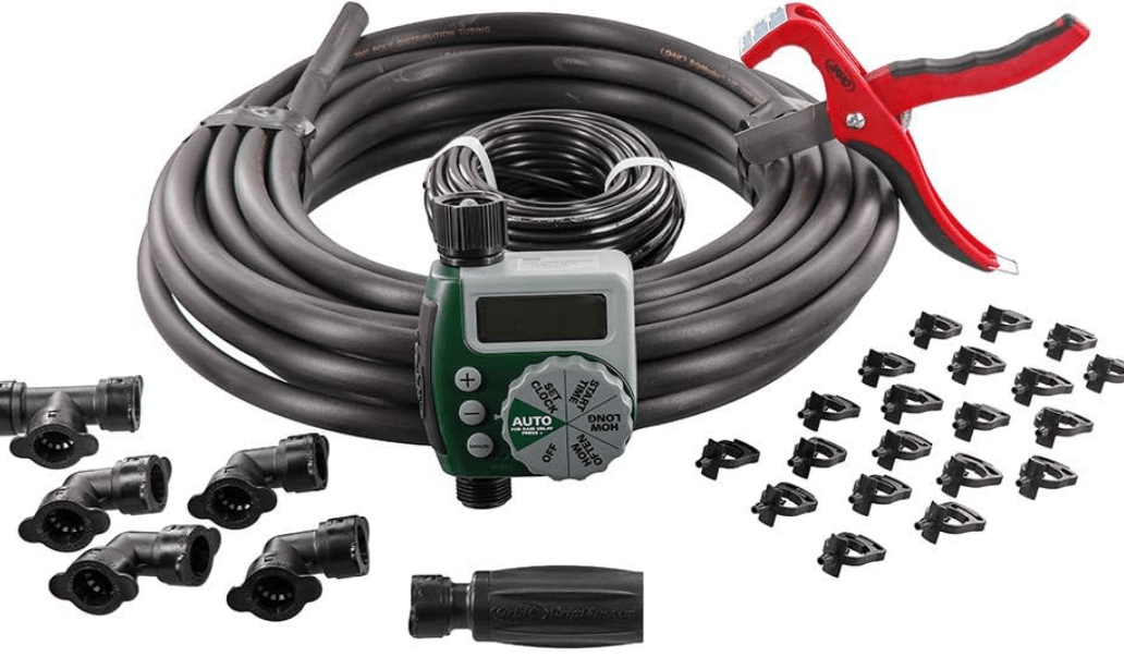 Orbit 61014 Automatic Garden Box Irrigation System - Complete 64 Sq Ft Coverage Kit with Digital Hose Timer & Quick-Connects