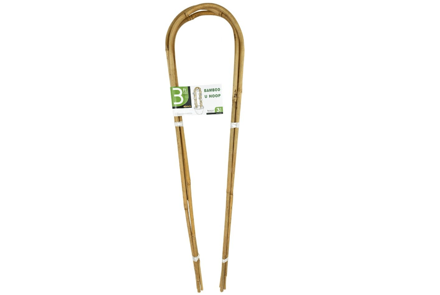 3 Feet Natural U-Hoops Bamboo, Mininfa Garden Trellis, Bamboo Trellis U-Shape for Plant Support - 3 Pack