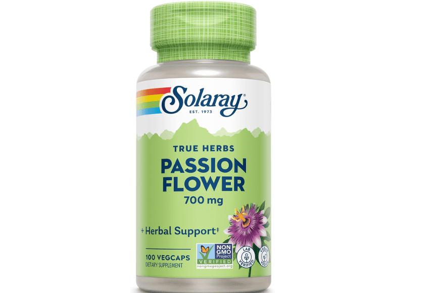 
SOLARAY Passion Flower 700 mg Whole Aerial - Soothing Herbal Support - Passion Flower Capsules - Vegan, Non-GMO, 60-Day Guarantee, Lab Verified