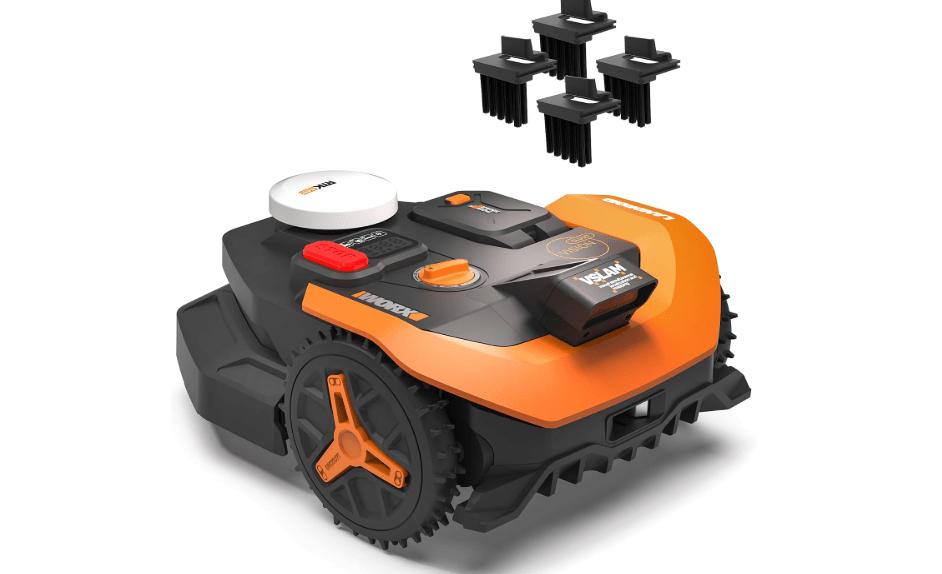 
WORX Landroid Vision Cloud Robotic Lawn Mower, Wire-Free with Brushes | App Control, Covers Up to 1/4 Acre, AI Obstacle Avoidance, RTK Cloud Navigation