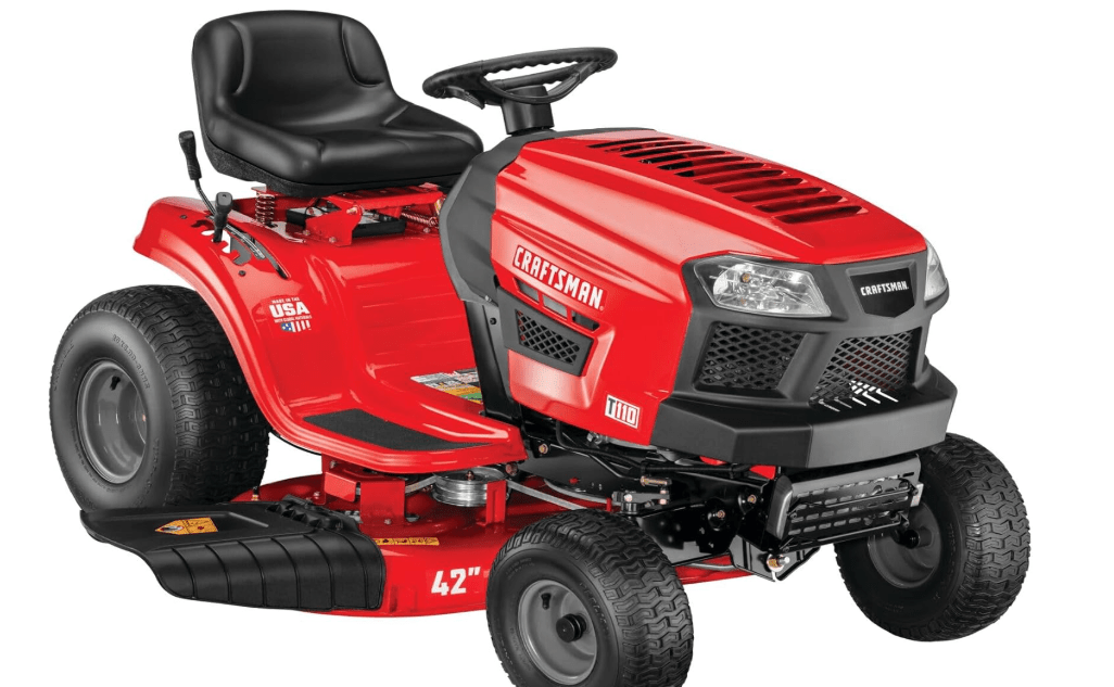 
CRAFTSMAN 42" Gas Riding Lawn Mower with 17.5 HP* Briggs and Stratton Single-Cylinder Engine, Gas Lawn Tractor with 7-Speed Transmission